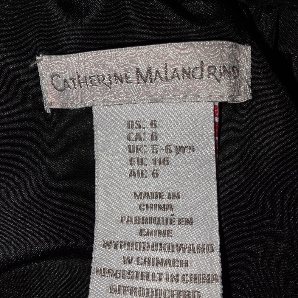 Catherine Malandrino Girls Black Double Breasted Pea Coat Velvet Trim Size 6 - Picture 5 of 7